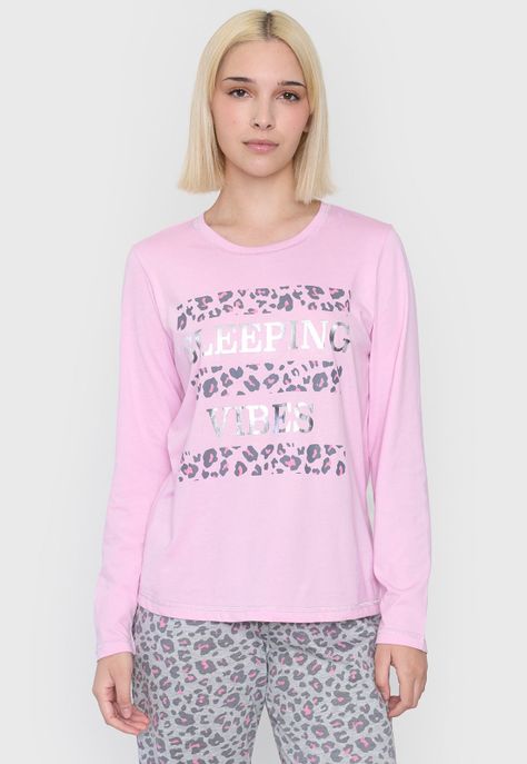 Pijama Mujer Algodón Rosado Corona-2