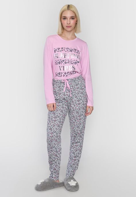Pijama Mujer Algodón Rosado Corona-3