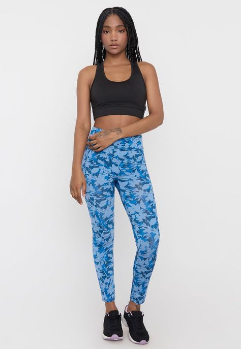Calza Deportiva Mujer Skinny Full Print Azul Corona-0