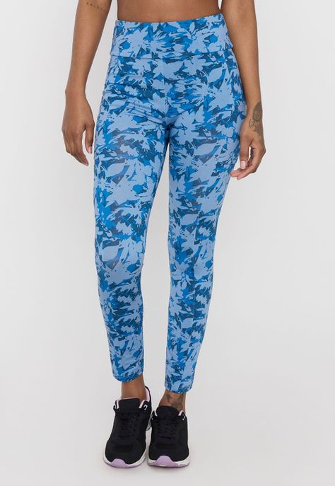 Calza Deportiva Mujer Skinny Full Print Azul Corona-1