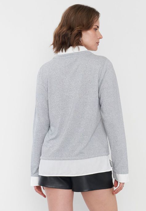 Sweater Mujer Camant Blusa Gris Corona-1