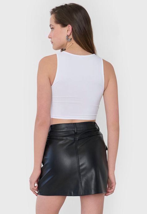 Peto Mujer Cut Out Frontal Sin Mangas Blanco Corona-1