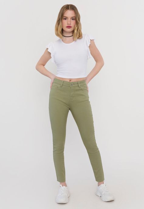 Jeans High Waist Mujer 2 Botones Azul Oscuro Corona-0