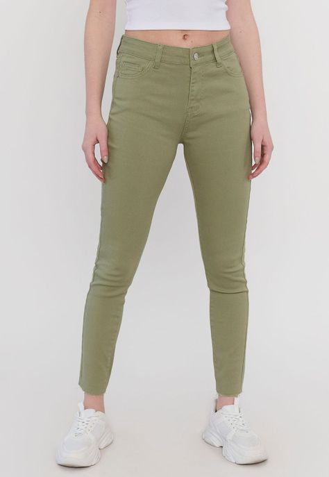 Jeans High Waist Mujer 2 Botones Azul Oscuro Corona-1