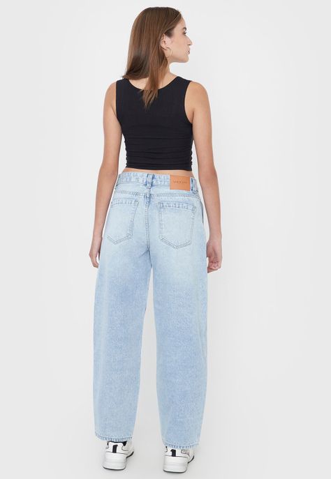 Jeans Mujer Balloon Fit Azul Claro Corona-2