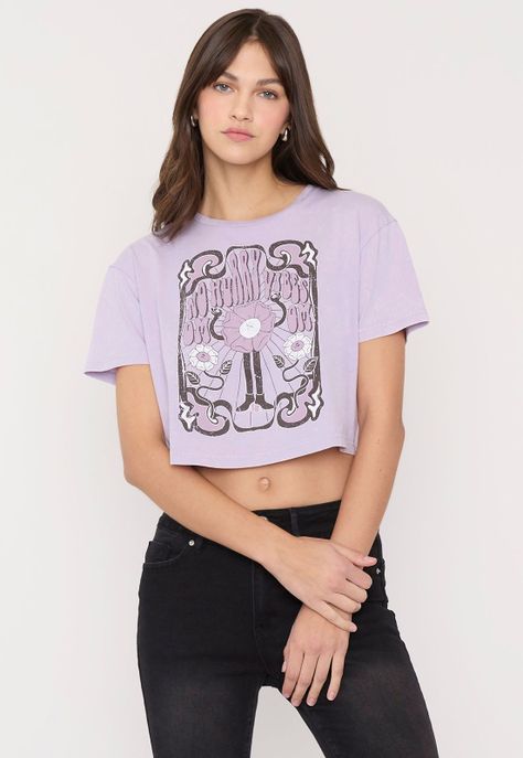 Polera Mujer Fun Crop Lila Corona-0