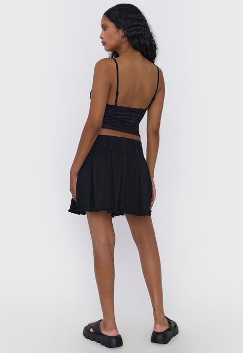Falda Mujer Plizada Negro Corona-2