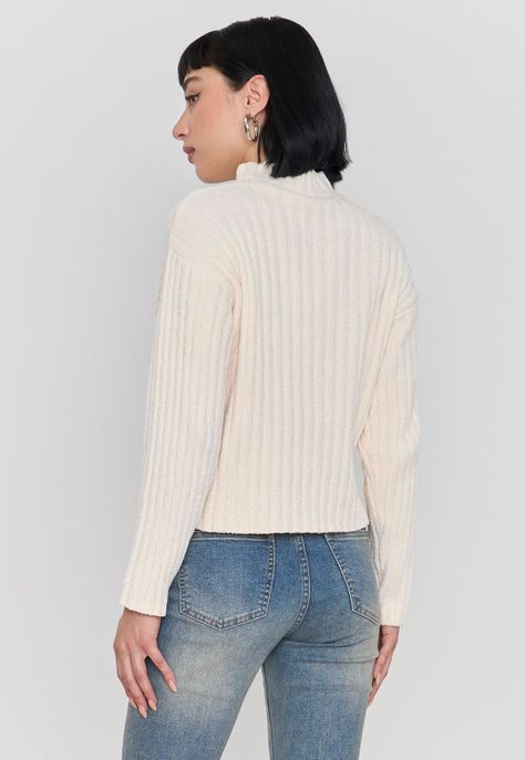 Sweater Mujer Chenille Rib Ecru Corona-1