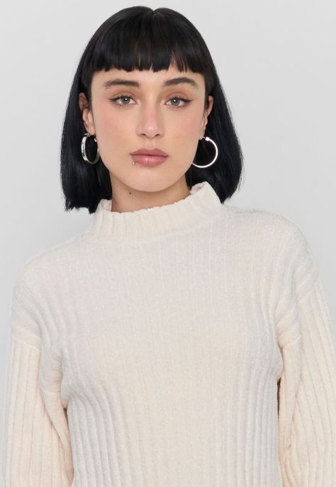Sweater Mujer Chenille Rib Ecru Corona-2