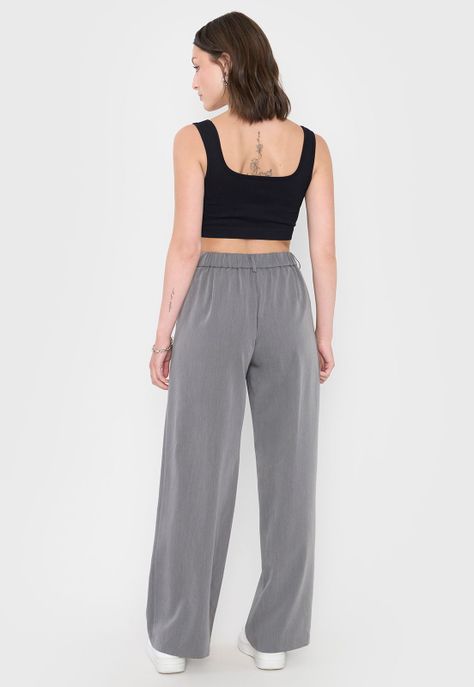 Pantalón Mujer Wide Leg Gris Corona-2