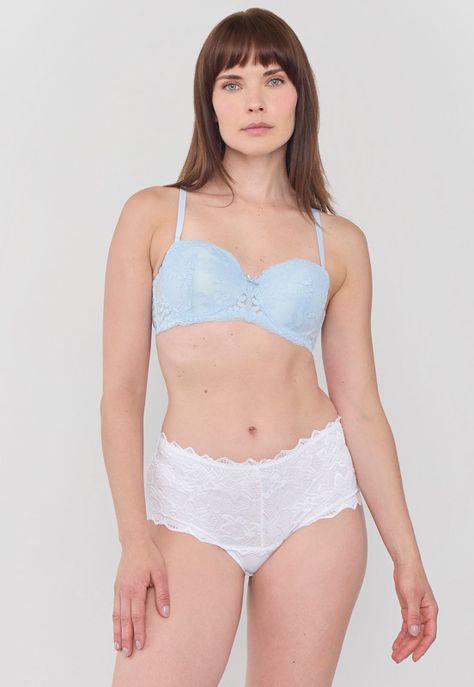 Sostén Mujer Wireless Copa B Celeste Corona-3
