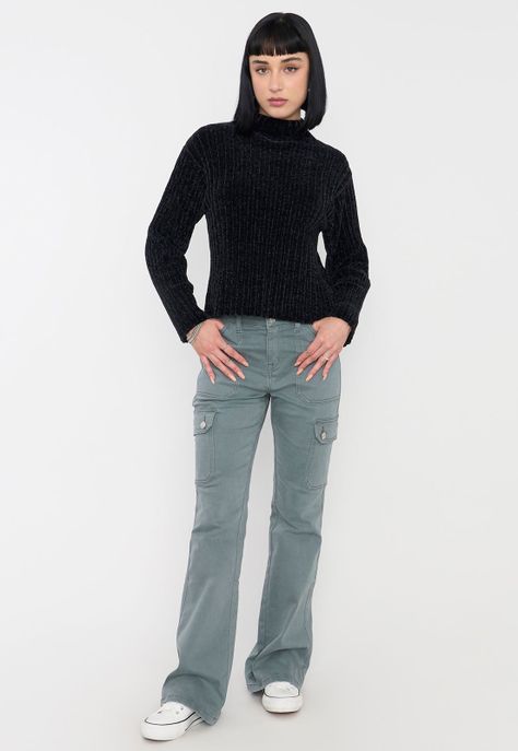 Sweater Mujer Chenille Rib Negro Corona-3