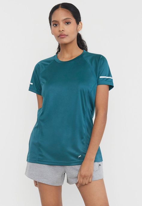 Polera Mujer Deportiva Poliéster R-Neck Petrol Corona-0