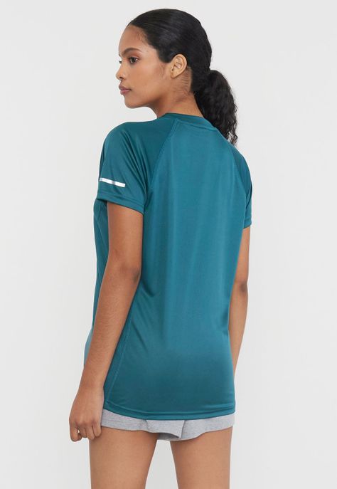 Polera Mujer Deportiva Poliéster R-Neck Petrol Corona-1