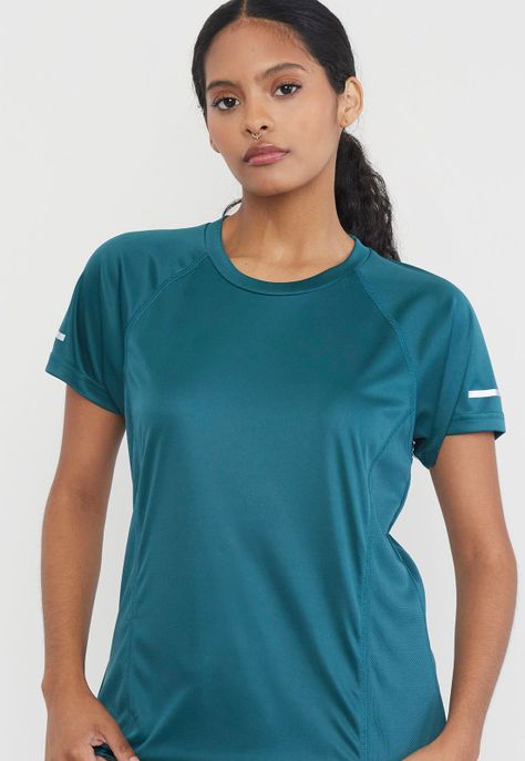 Polera Mujer Deportiva Poliéster R-Neck Petrol Corona-2