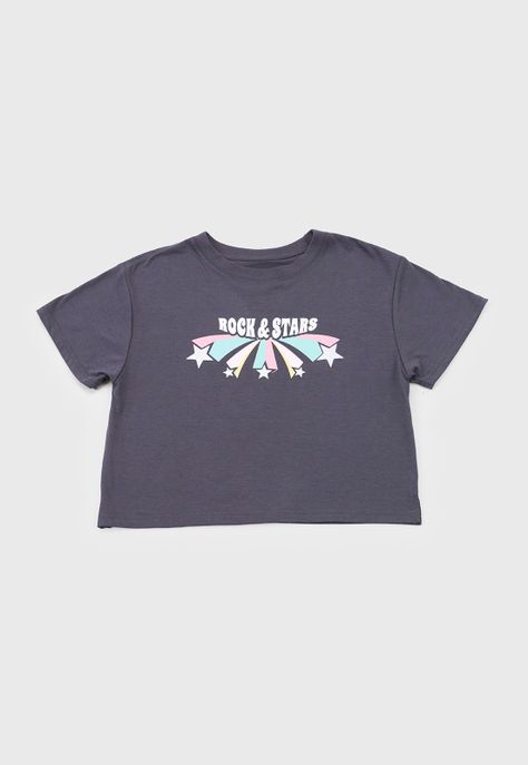 Polera Niña Teen M/C Focal Gris Corona-0