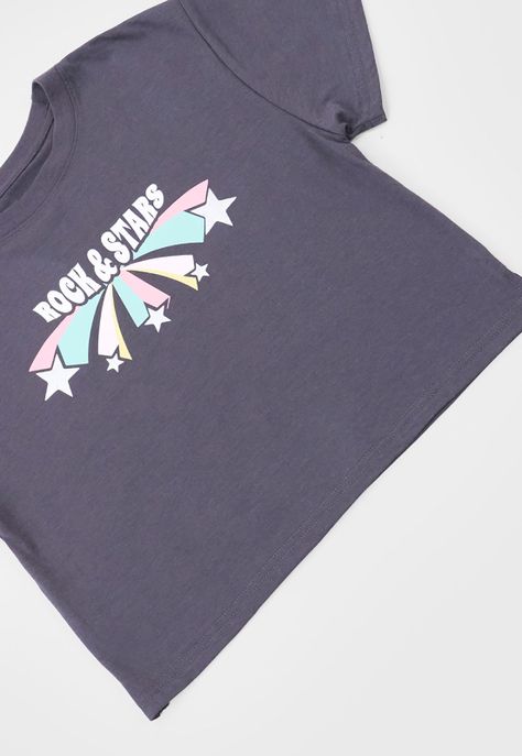 Polera Niña Teen M/C Focal Gris Corona-3