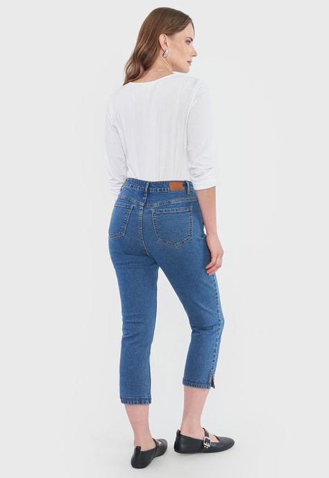 Jeans Mujer Pescador Straight Fit Azul Medio Corona-2