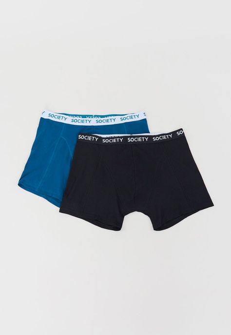 Bóxer Hombre Bipack Mix Negro/Azul Liso Corona-0
