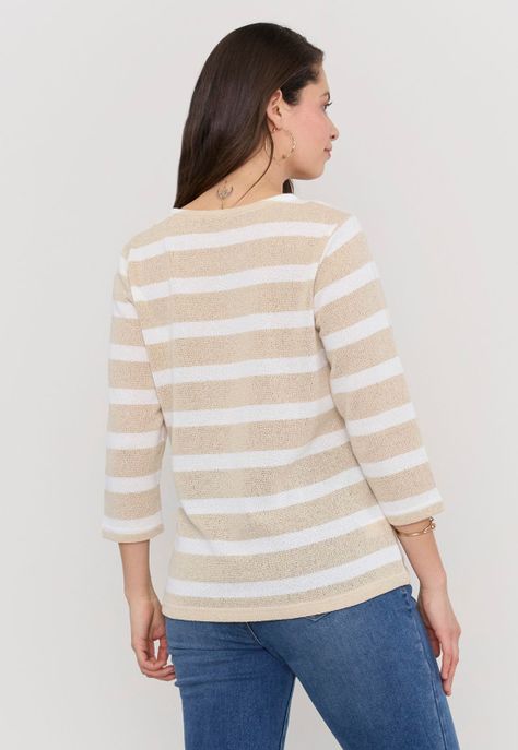 Sweater Mujer Cerrado Botones Líneas Colección Corona-1