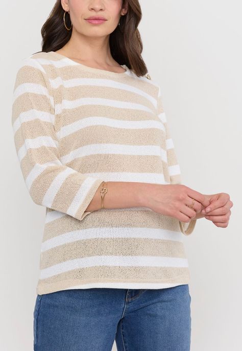 Sweater Mujer Cerrado Botones Líneas Colección Corona-2