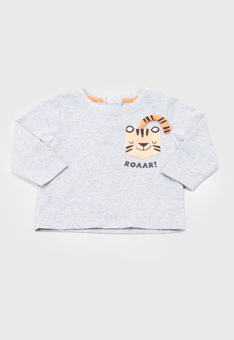 Polera Bebe Niño M/L Interactiva Gris Melange Corona-0