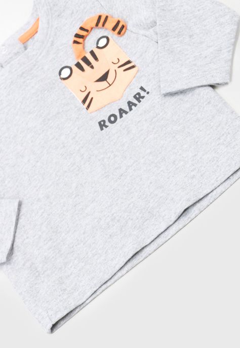 Polera Bebe Niño M/L Interactiva Gris Melange Corona-3