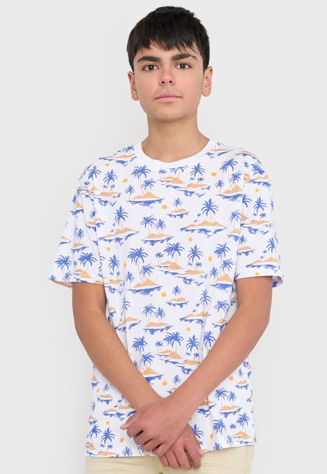 Polera Niño Teen MC Full Blanco Corona-2