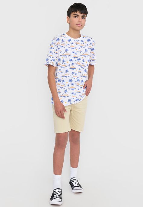 Polera Niño Teen MC Full Blanco Corona-3