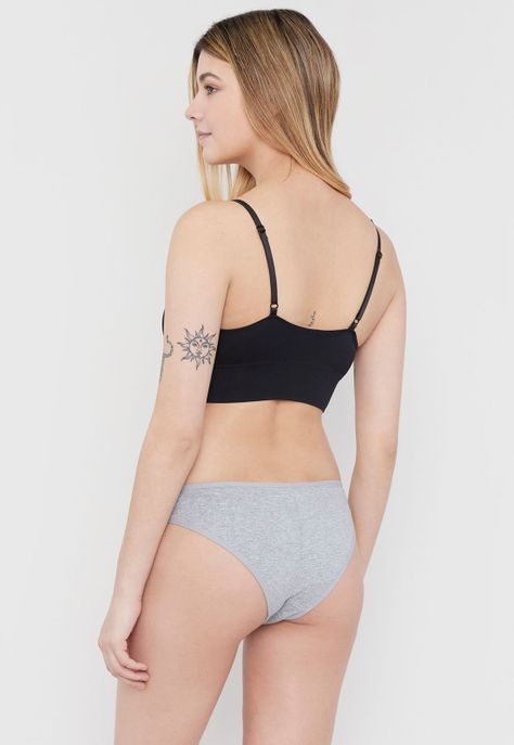 Tripack Calzón Mujer Cotton Negro/Gris/Blanco Corona-1