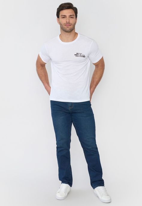 Polera Hombre Focal Print Color Blanco Corona-3