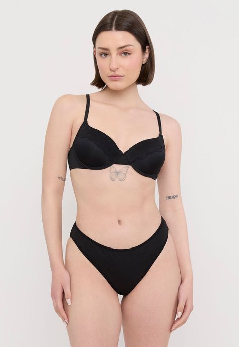 Sostén Mujer Bipack Liso Copa B Negro Blanco Corona-3