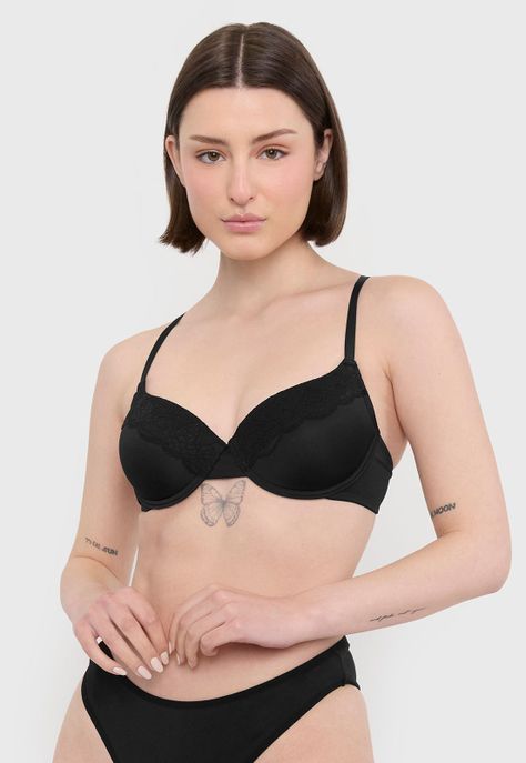 Sostén Mujer Bipack Liso Copa C Negro Blanco Corona-2