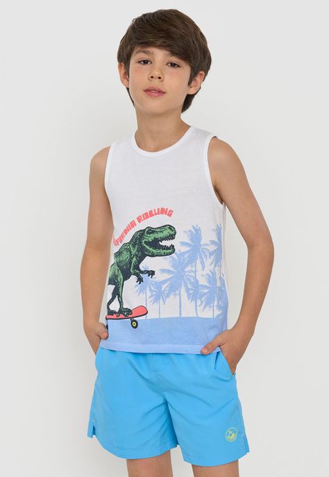Polera Niño Kids Tank Blanco Corona-0