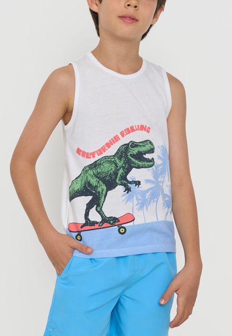 Polera Niño Kids Tank Blanco Corona-2