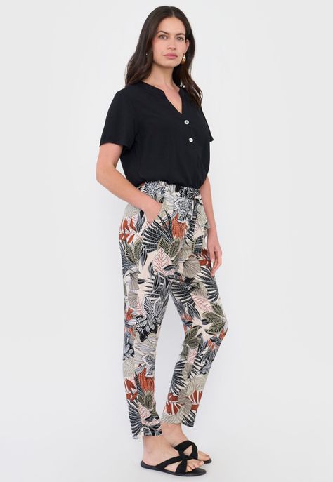 Pantalón Mujer Lazo Ecru Corona-3