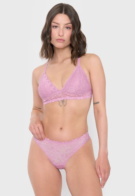Bralette Mujer Encaje Malva Corona-3