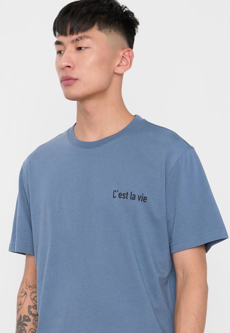 Polera Hombre Fun Photoprint Color Azul Medio Corona-2