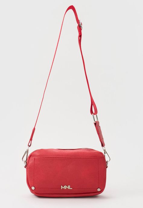 Bandolera Mujer Ecocuero Rojo Corona-0