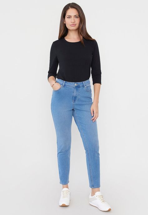 Jeans Mujer Skinny 1 Boton Azul Claro Corona-0