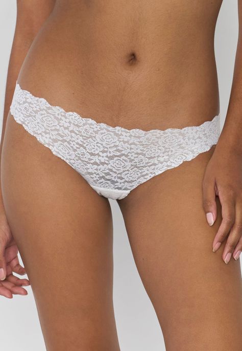Calzón Mujer Bikini Encaje Color Ecru Corona-1