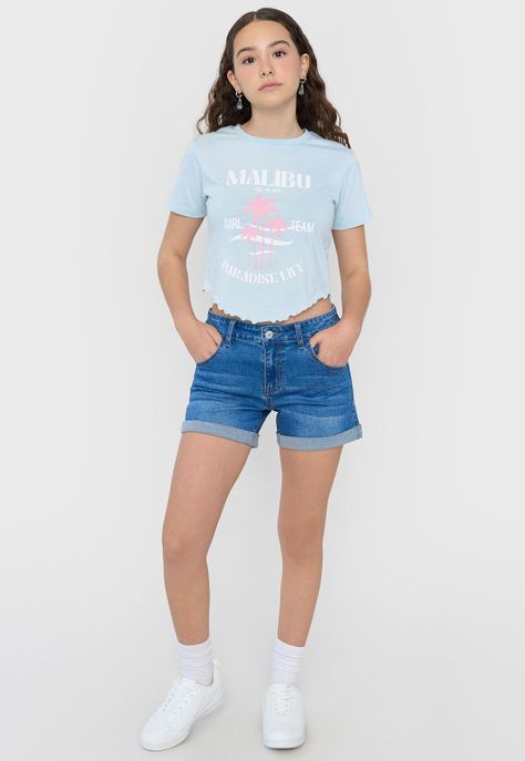 Polera Niña Teen MC Fun Roulette Celeste Corona-3