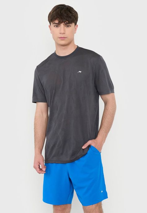 Polera Hombre Deportiva Texturizada Charcoal Corona-0