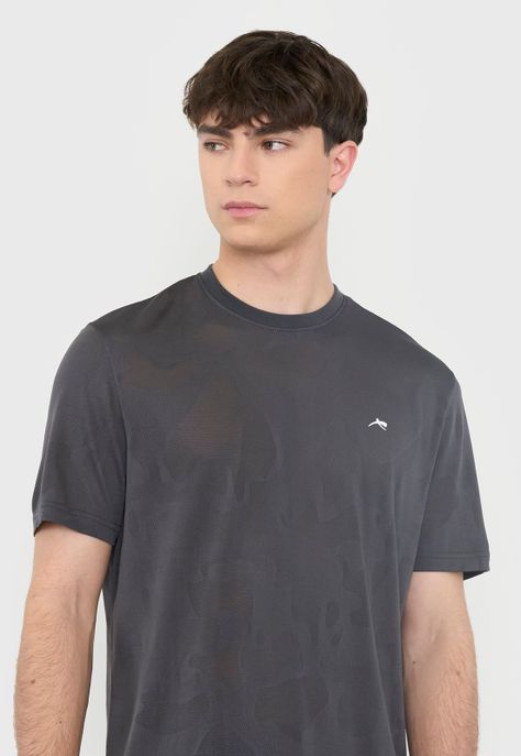 Polera Hombre Deportiva Texturizada Charcoal Corona-2