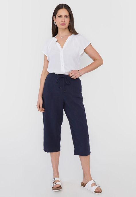 Pantalón Mujer Pescador Navy Corona-0