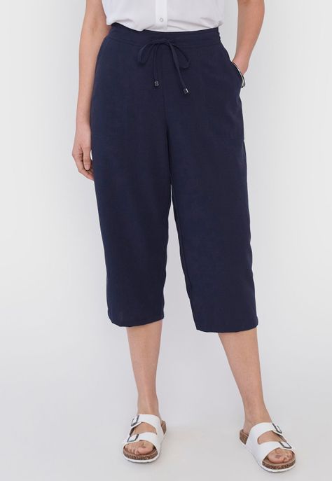 Pantalón Mujer Pescador Navy Corona-1