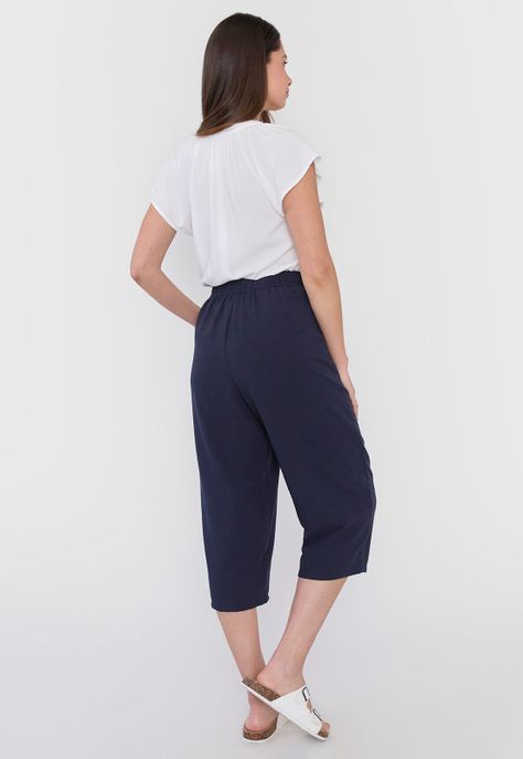Pantalón Mujer Pescador Navy Corona-2