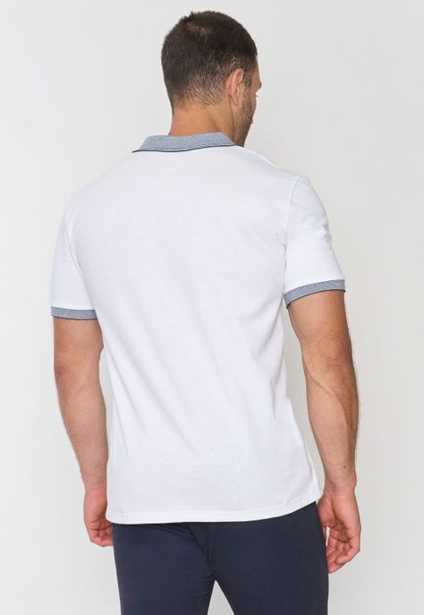 Polera Hombre Preppy Blanco Corona-1