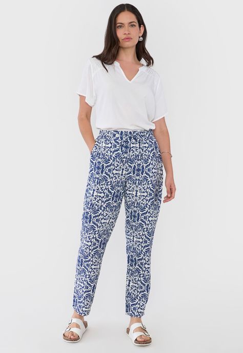 Pantalón Mujer Lazo Print Azul Corona-0