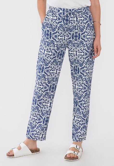 Pantalón Mujer Lazo Print Azul Corona-1